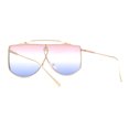 thumbnail image 2 of SA106 Retro Shield Oceanic Lens Oversize Flat Top Metal Sunglasses Gold Pink Blue, 2 of 4