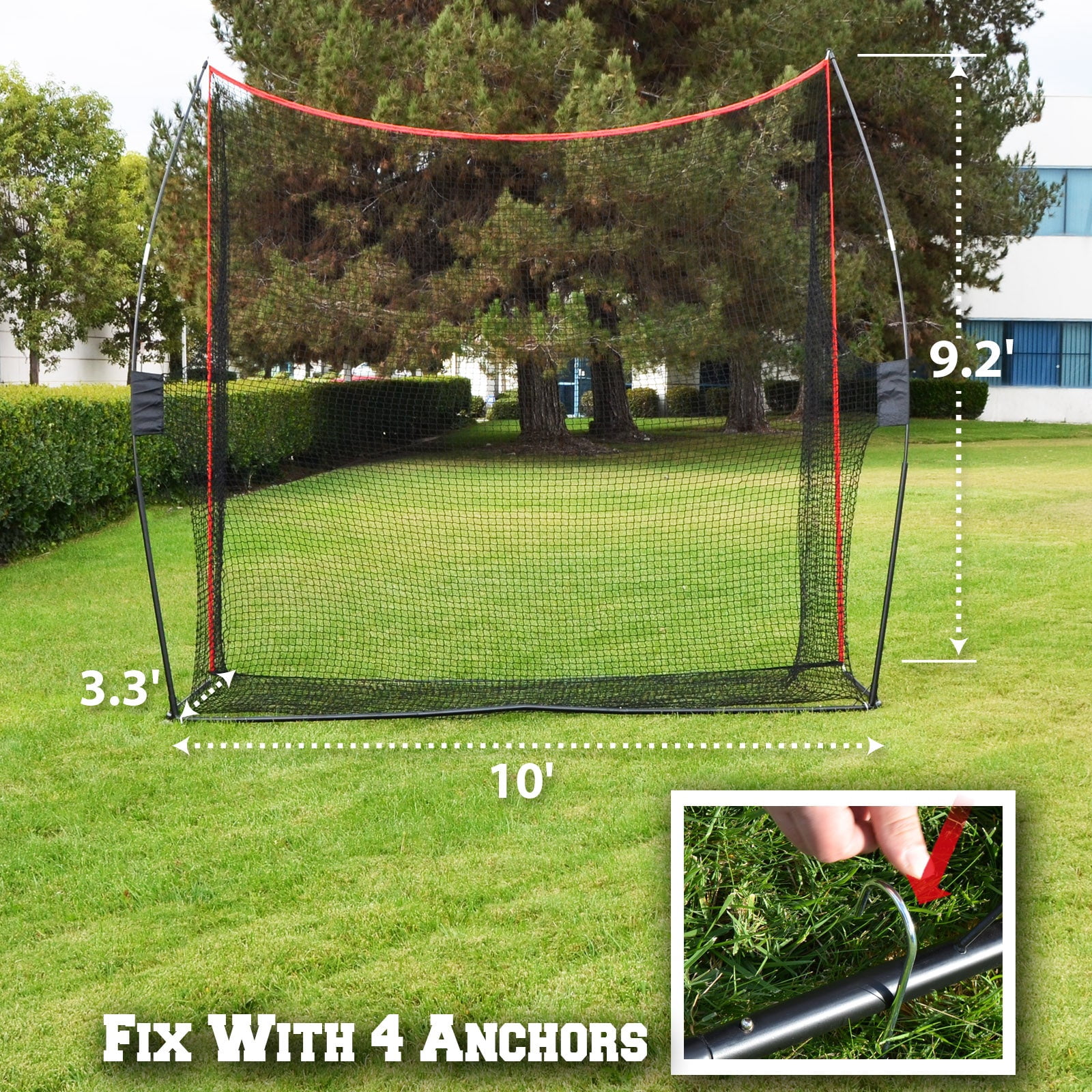 SOLAXO 10'x9'x3' Portable Practice Hitting Training Golf Net