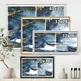 thumbnail image 4 of Designart 'Gold and Dark Blue Abstract Waves IV' Modern Framed Canvas Wall Art Print, 4 of 5