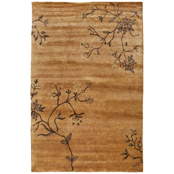 Feizy Cordonnet Transitional Floral & Botanical, Brown/Orange, 4' x 6' Accent Rug Easy Care Stain Resistant Fade Resistant Casual Floor Rug for Living room Bedroom