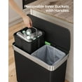 SONGMICS 16 Gallon (2 x 8 Gallon) Dual Compartment Garbage Can 60L