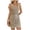 Coffee, variant on Womens Striped Knit Dress Waist Drawstring Sleeveless Square Neck Casual Summer Short Mini Dress