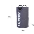 thumbnail image 2 of CHAO Cesta para la colada gris (1 pieza) de 74L, bolsa de lavandería plegable, cubo para la colada plegable de gran capacidad, 2 of 5