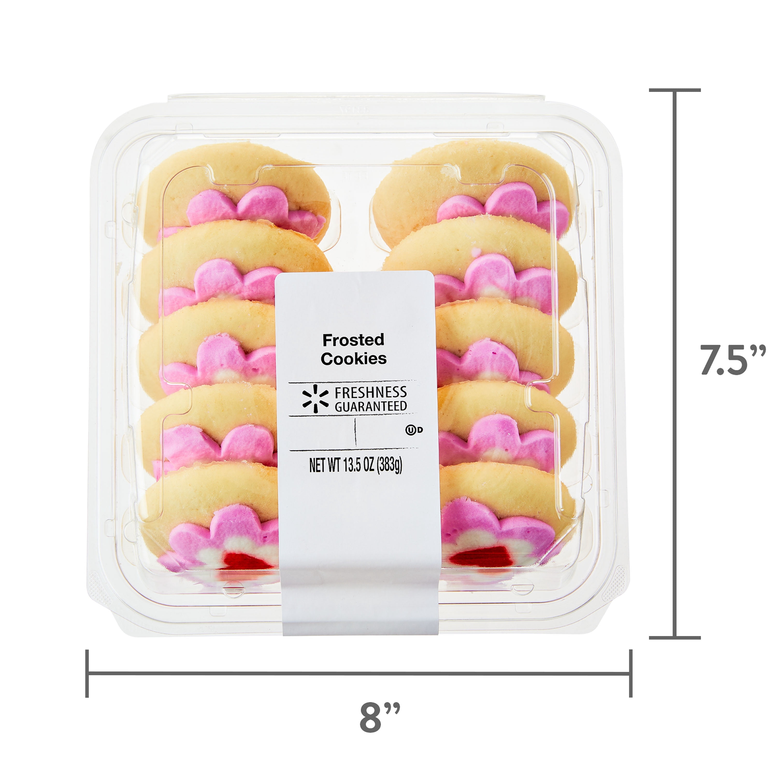 Freshness Guaranteed Valentine's Day Flower Frosted Cookies, 13.5 oz, 10 Count