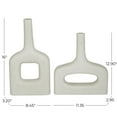 thumbnail image 3 of CosmoLiving by Cosmopolitan 16", 13"H Rounded Cutout White Ceramic Vase with Glossy Speckled Texture, Set of 2, 3 of 11
