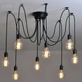 thumbnail image 2 of Classic Spider pendent Lamps, Ajustable DIY Ceiling Spider Light E26, Rustic Chandelier, Industrial Hanging Light Dining Hall Bedroom Hotel Decoration, 8 Arms(Each with 1.3m Wire), 2 of 8
