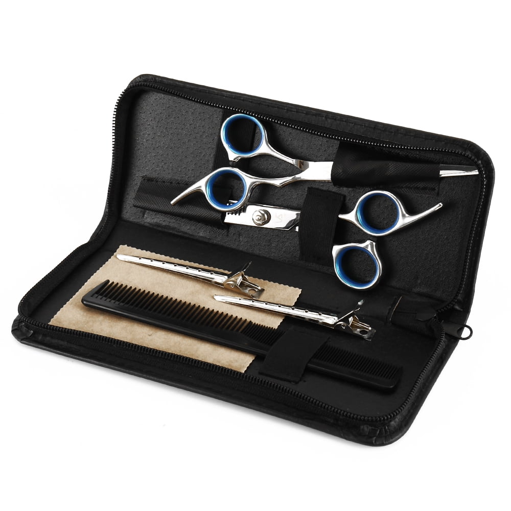 Willstar 6pcs Household Hair Cutting Kit, with Straight & Thinning Scissors, Hair-Clips, Tail Comb