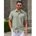 thumbnail image 2 of COOFANDY Mens Beach Shirs Untucked Shirts Short Sleeve Button Up Casual Dress Shirts, 2 of 5