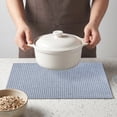 thumbnail image 4 of REGALWOVEN Farmhouse Placemats Set of 4 Cotton and Linen Placemats for Dining Table Decor Washable Kitchen Table Mat Wipe Clean Blue Gray 18.1x11.8inch, 4 of 6