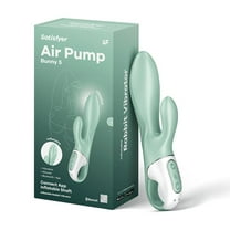 Satisfyer Air Pump Bunny 5 Rabbit Vibrator with Inflatable Shaft and App Control - G-Spot and Clitoris Stimulation, Vibrating Dildo - Compatible with Satisfyer App, Waterproof, Rechargeable