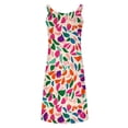 thumbnail image 4 of Ovzne Robes Grande Taille pour Femmes aux Courbes Robe pour Femme Robes d'Été Imprimées pour Femmes Coupe Ample Col en V Sans Manches Robes Soleil Poches Robes Robe pour Femmes Imprimée Liquidation, 4 of 5