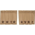 thumbnail image 2 of Primitive Tier Pair Bingham Star Applique Kitchen Cafe Window Curtains TCC Brands, 2 of 9