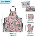 thumbnail image 3 of Dreamtimes Mushroom Leaves Oven Mitts and Pot Holders with Chef Apron,Set of 5 Heat Resistant Kitchen Gloves and Silicone Non-Slip Potholders Adjustable Neck Buckle Chef Apron, 3 of 6