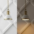 thumbnail image 6 of JONATHAN Y Homer 10" 1-Light Modern Industrial Iron LED Dome Pendant, White/Brass Gold, 6 of 10