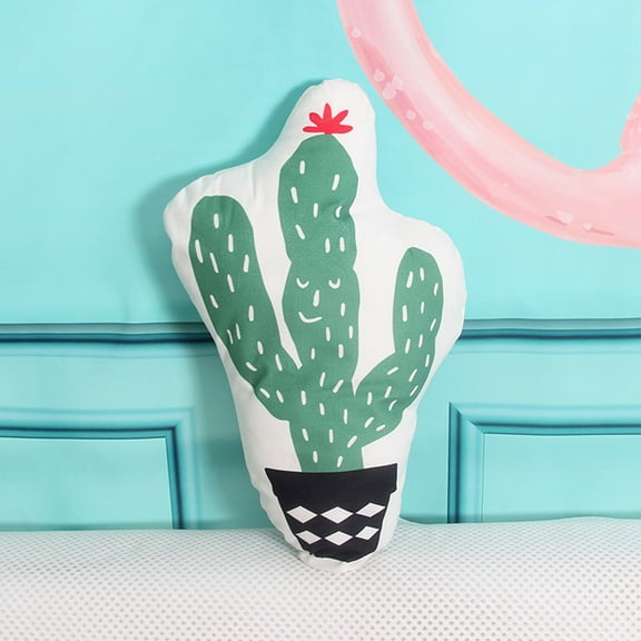 Outdoor Terrace Decorative Pillows,Summer Themed Soft And Comfortable Bedside Car Cushions (including Inner Core),14.04x15.74in Tropical Themed Beach,Pool-Cactus Shape