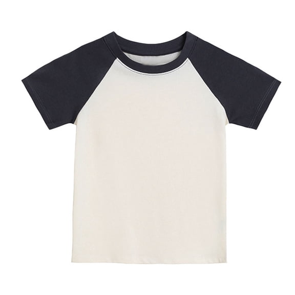 XIMIN Toddler Baby Raglan Shirt Baseball Tee Cotton T-Shirt for Girls Boys Short or Long Sleeve Solid Color Top