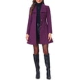 thumbnail image 2 of INSPIRE CHIC Women's Elegant Single Breasted Pea Coat Long Sleeve Winter Warm Coats Lapel A-Line Overcoat Work Office Outerwear XS Purple, 2 of 6