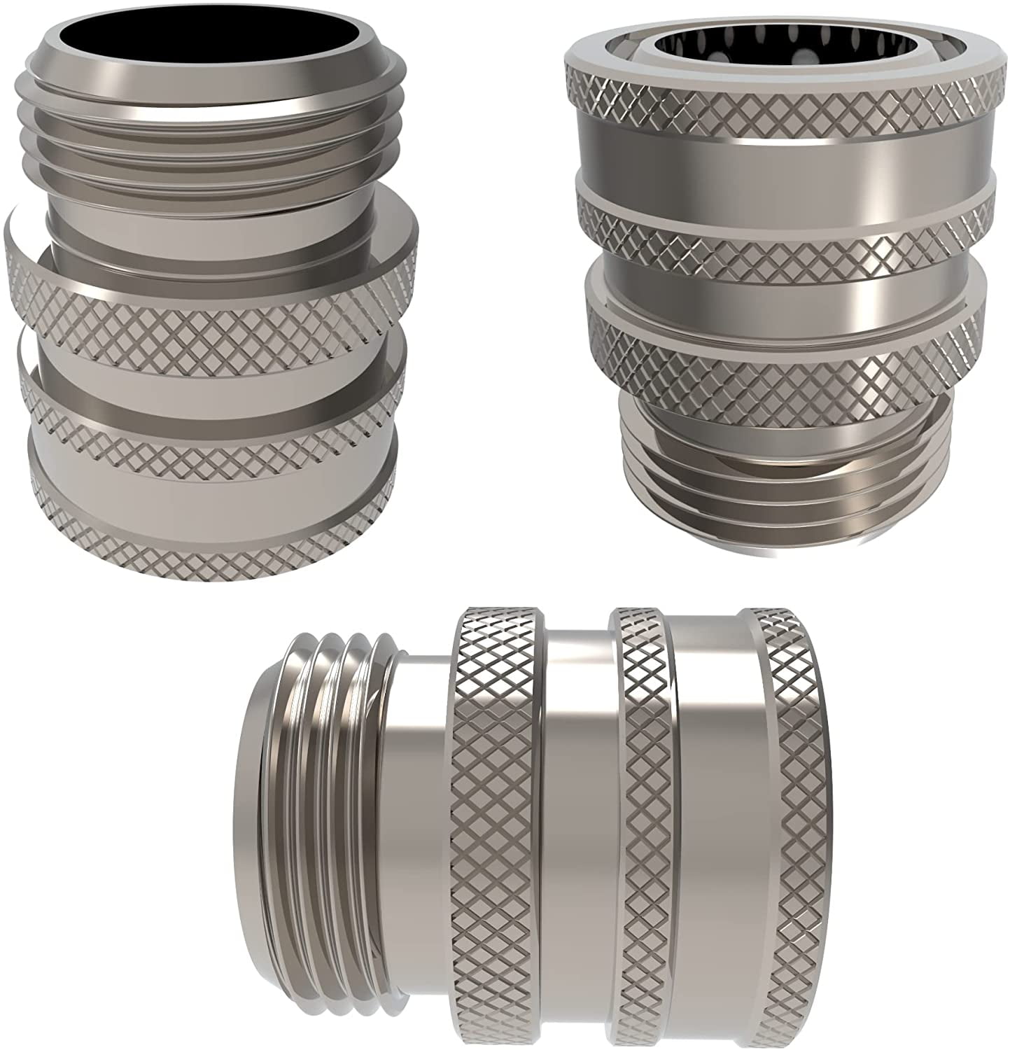 New Garden Hose Stainless Steel ¾” Quick Connect Fitting Plug & Coupler Set of 4