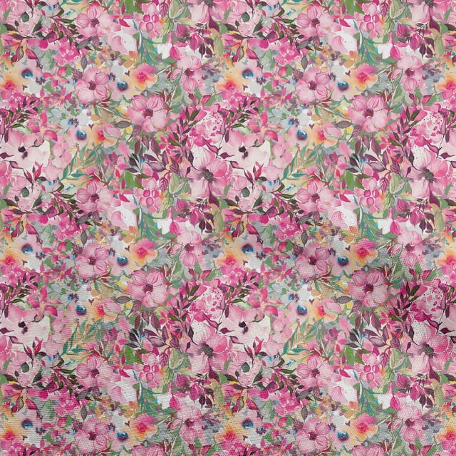 oneOone Cotton Silk Magenta Fabric Florals Craft Projects Decor Fabric Printed By The Yard 42 Inch Wide