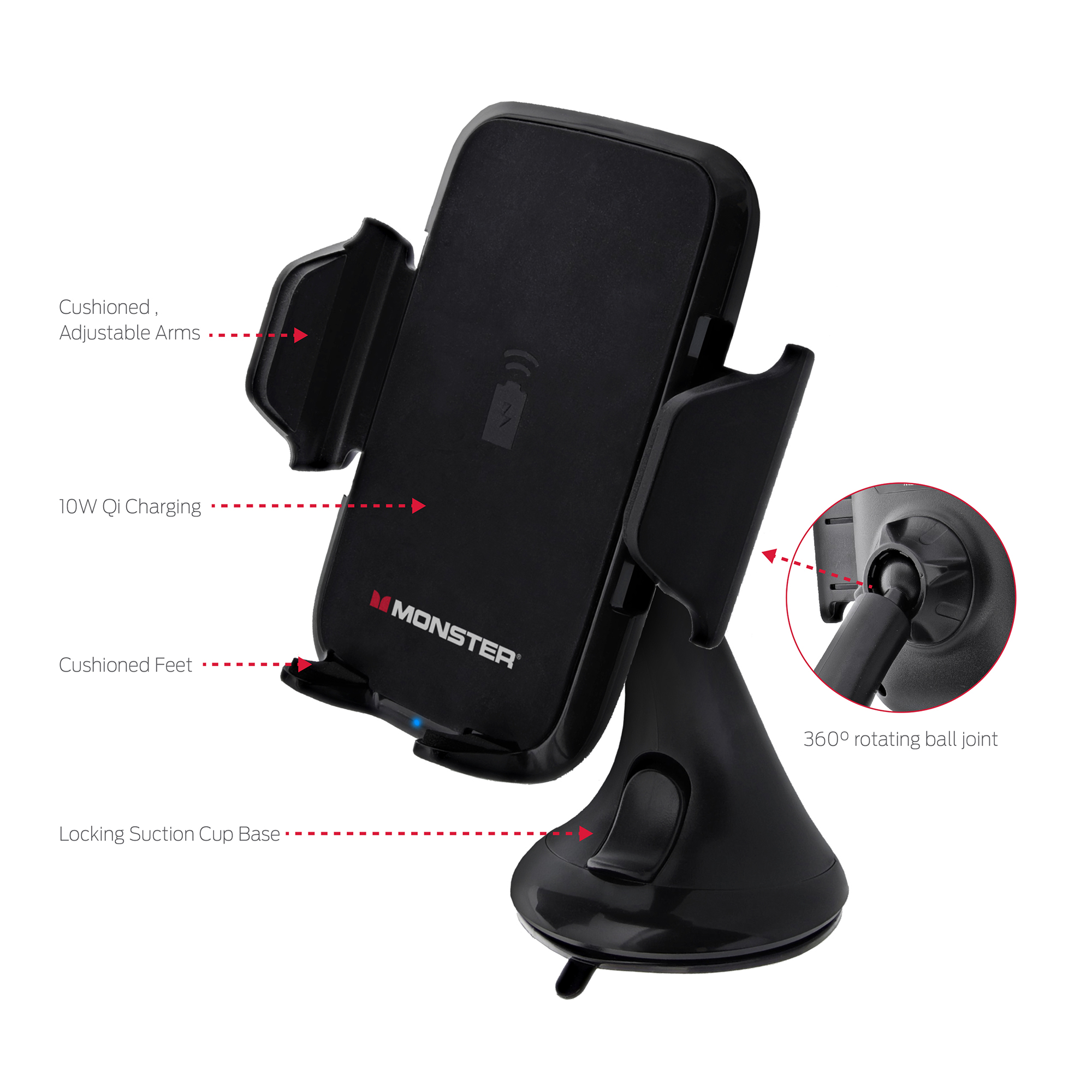 Monster 10W QI Dash Mount