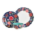 thumbnail image 4 of 222 Fifth Chintz 12-Piece Blue Porcelain Dinnerware Set with Gold Trim, 4 of 9