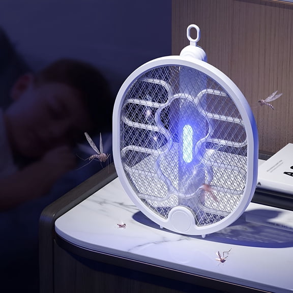 ACDANC 2026 New Electric Fly Swatter Foldable,Powerful Bug Zapper Racket,Mosquito Killer W/Purple Light,Rechargeable Insect Killer,3-Layer Safe Design,Hanging Standing Portable for Indoor Outdoor
