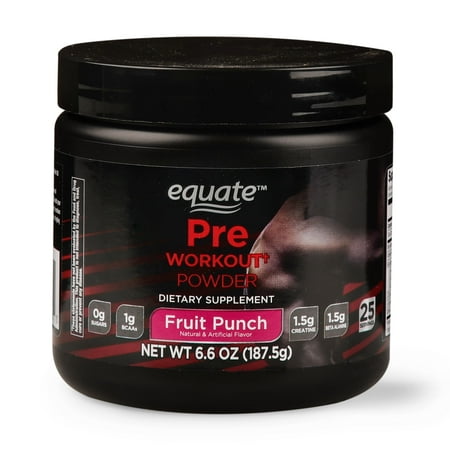 Equate Pre-Workout Powder, Fruit Punch, 6.6 Oz