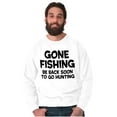 thumbnail image 3 of Funny Dad Gone Fishing Hunting Season Men's Big & Tall Crewneck Sweatshirt Brisco Brands 5X, 3 of 5