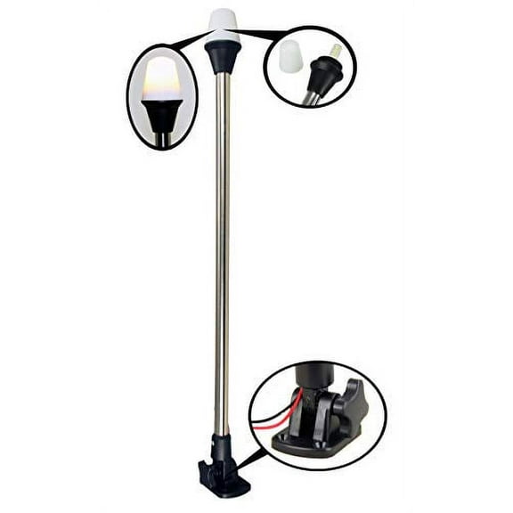 Pactrade Marine Boat Adjustable SS LED All Round Navigation Light 10-24VDC 25" H