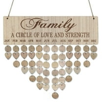 Fdelink Hanging Sign Family Birthday Board Plaque DIY Hanging Wooden Birthday Reminder Calendar D