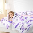 thumbnail image 3 of Erosebridal Rustic Plant Lavender Twin Comforter Sets,Wild Animal Butterfly Bedding Set For Men Women, Reversible 2 Pieces, 3 of 7