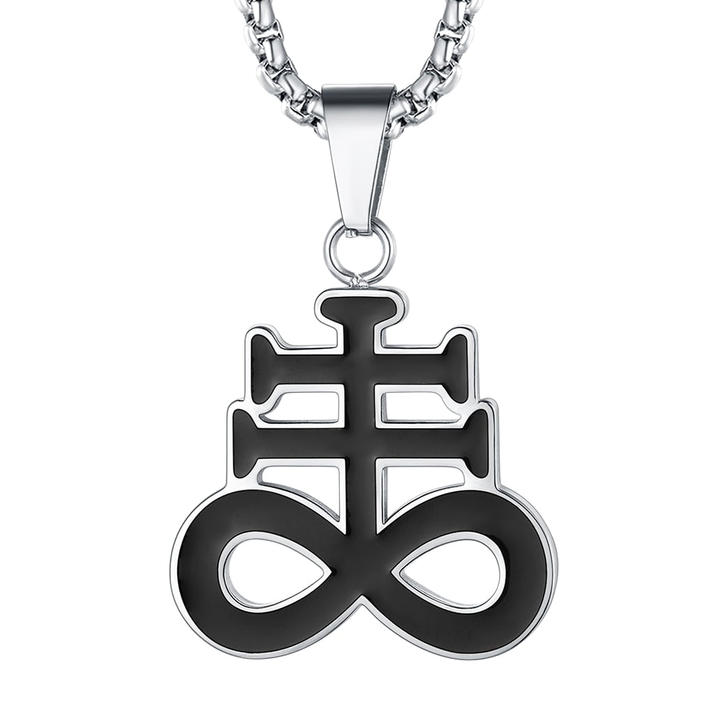 Rodet angivet Slud FaithHeart Men Leviathan Cross Brimstone Pendant Necklace Church of Satanic  Symbol Stainless Steel Jewelry for Pagan - Walmart.com