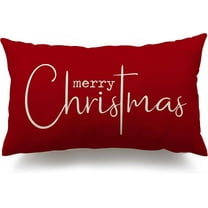Christmas Throw Pillow Covers 12x20 Inch Merry Christmas Farmhouse Decorations Holiday Decor Throw Cushion Case for Home Couch