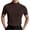 Brown, variant on Workout Shirts for Men Gym,Men's Mock Turtleneck Sweater Short Sleeve Casual Basic Tops Ribbed Knit Pullover Solid Tee