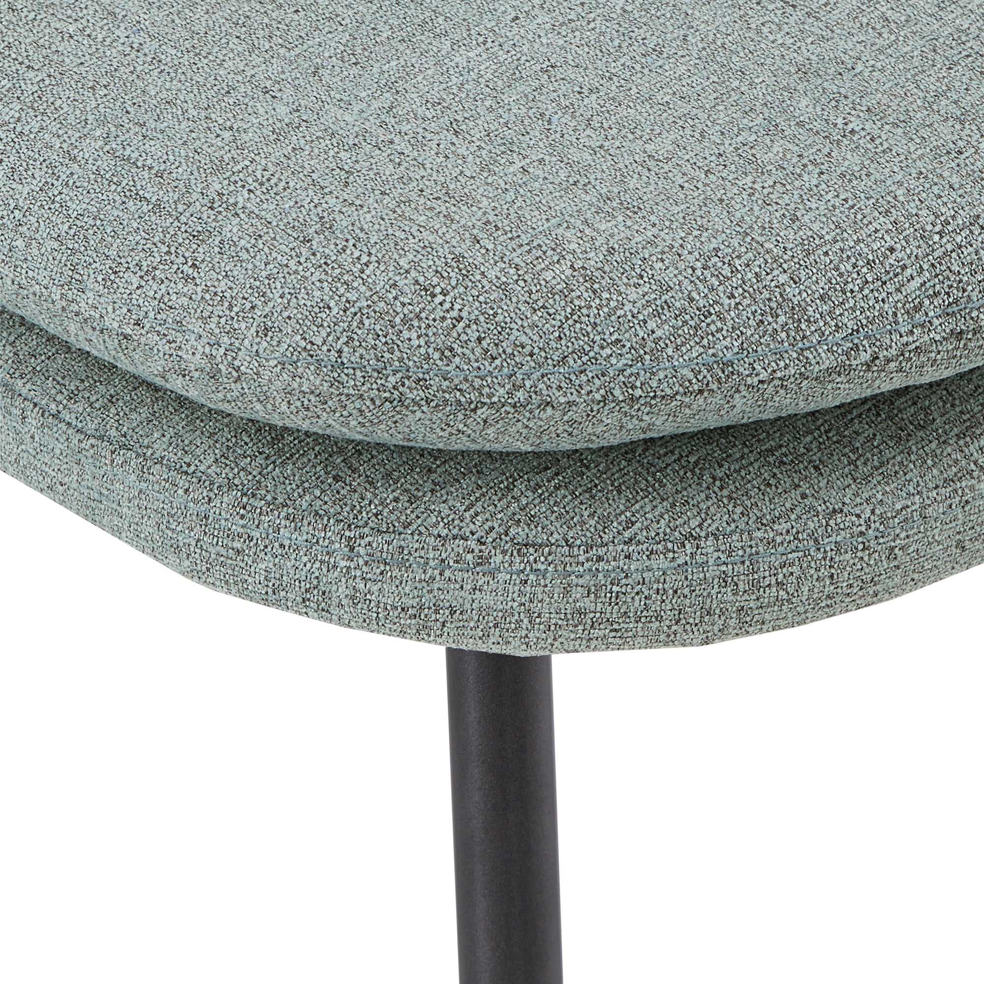 Weston Home Aurthur Upholstered Dining Chairs, Set of 2, Pale Blue Chenille, Black Legs