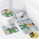 thumbnail image 4 of Bert (2)-theme 4-Piece Shower Curtain Set with Rugs, Waterproof Bathroom Decor Set Includes Bath Mat, U-Shaped Rug, Toilet Lid Cover and Curtain with Hooks, 4 of 6