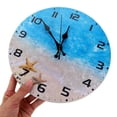 thumbnail image 3 of IBASETOY Large Outdoor Wooden Wall Clock Beach Style Mute Decor for Home Living Room, 3 of 8