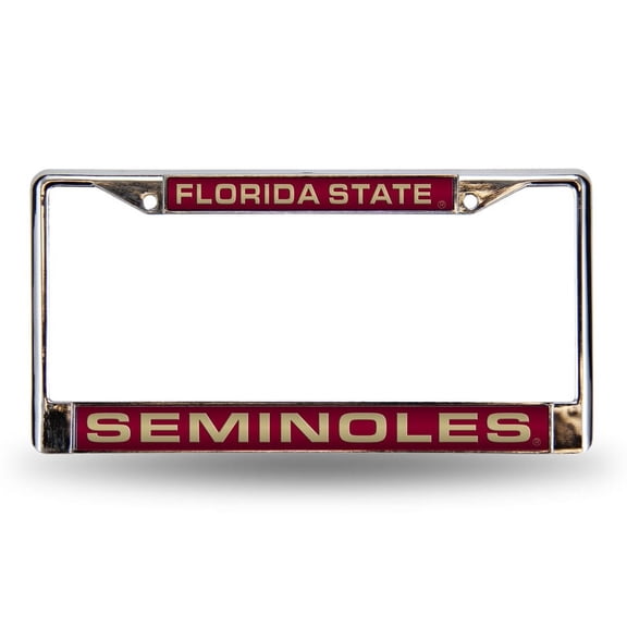 Florida-St-FSU-Seminole's Car Frame - Chrome Metal Laser Cut License Plate Frame