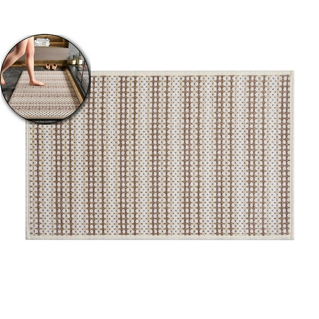 Dvruxg Absorbent Non Slip Bath Mats for Bathroom, Machine Washable Bathroom Rugs, Rubber Backed Bathroom Mats, Ultra Soft