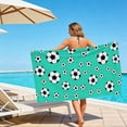 thumbnail image 4 of E 55X28 Inch Soccer Themed Microfiber Beach Towel For Pool Bath Sports Party, 4 of 7