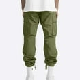 thumbnail image 7 of Godokuleh Mens Casual Joggers Pants Hiking Drawstring Chino Cargo Pants Straight Leg Pants Green M, 7 of 7
