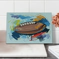 thumbnail image 2 of Sports Cutting Board, Diamond Shape Rugby Ball Sketch with Colorful Doodles Professional Equipment League, Decorative Tempered Glass Cutting and Serving Board, Small Size, Multicolor, by Ambesonne, 2 of 5