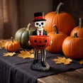 thumbnail image 2 of Hovilon Skeleton Halloween Candy Bowl Statue, Vintage Skull Figurine in Top Hat with Treat Bowl, Weather-Resistant Resin for Front Porch Fall Decor, Entryway Mantel Display, Spooky Holiday Accent, 2 of 2
