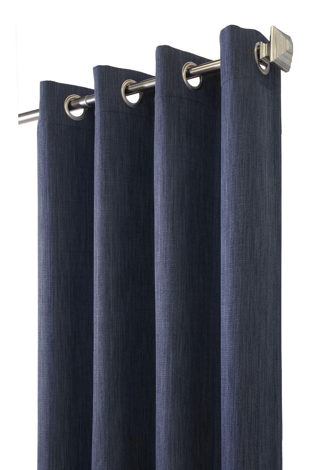 Loft Living Mervyn Textured Faux Linen Room Darkening Grommet Single Curtain Panel 52" x 95" in Denim