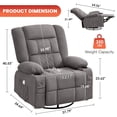 thumbnail image 2 of YDSM Kneading Massage Rocker Recliner Chair with 4-Point 3D Kneading Massage and Heat for Living Room with Rocking Function and 2 Cup Holders, USB, 2 of 8