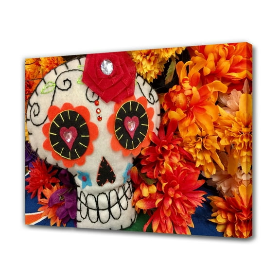 Mexican Day of the Dead Canvas Poster Bedroom Decor Sports Landscape Office Room Decor Gift,Frame-style,12x18inch(30x45cm)