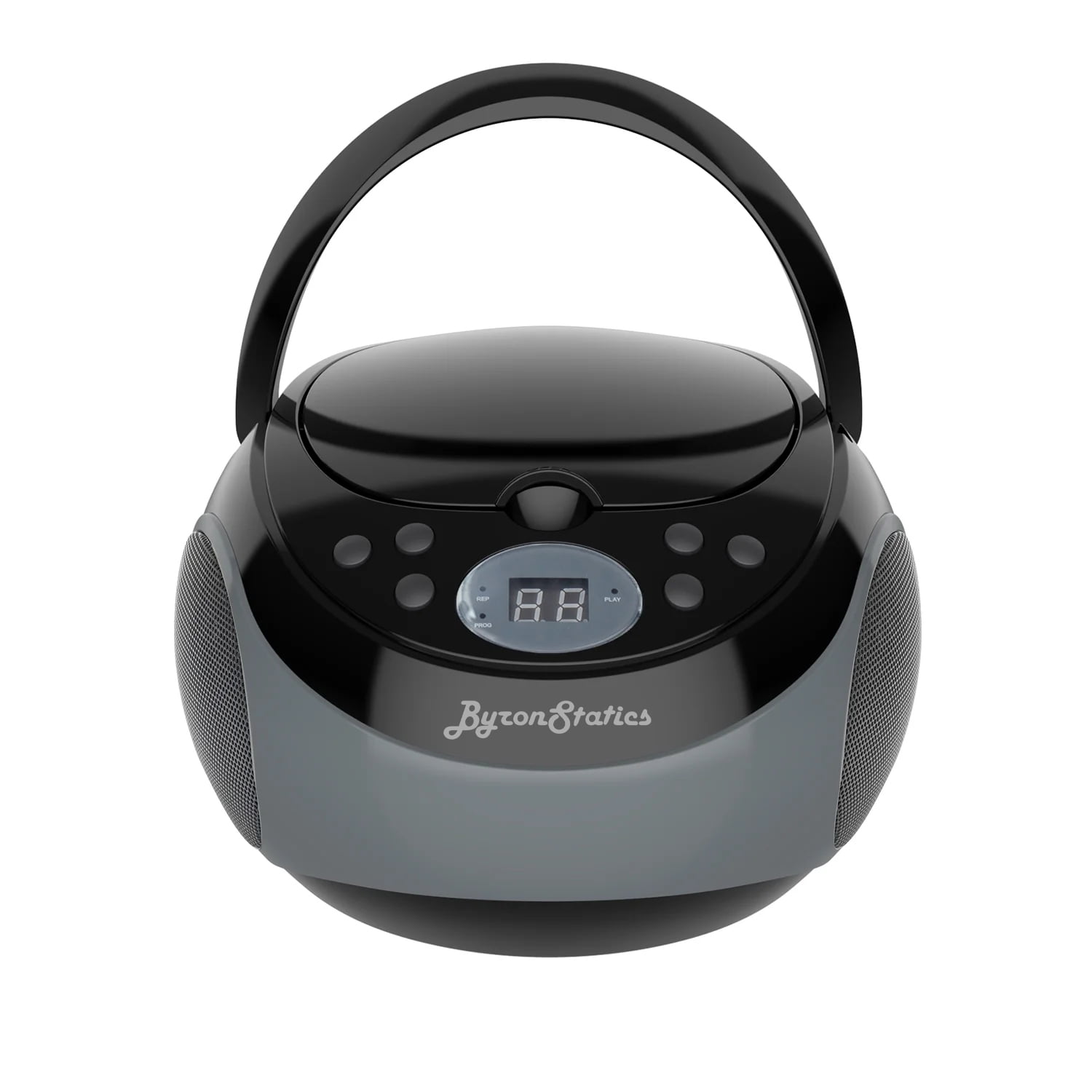Byron Statics Portable Boombox CD Player AM FM Analog Tuning Radio, Clear Stereo Sound, 3.5mm AUX Jack, AC DC Operated, Great for Gift, Black
