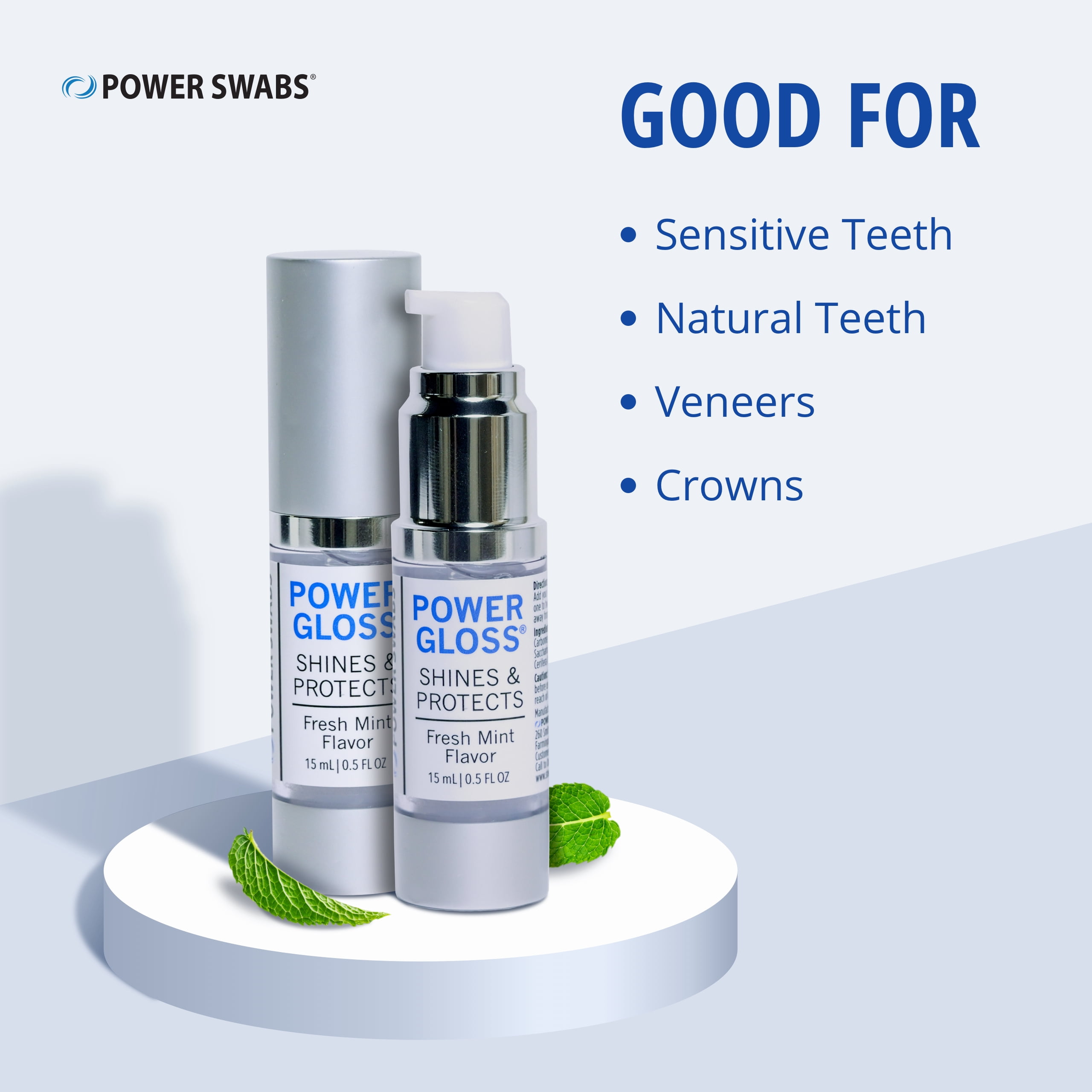 Power Swabs Power Gloss Toothpaste, Lifts Stains & Freshens Breath, Non-Abrasive, Fluoride Free