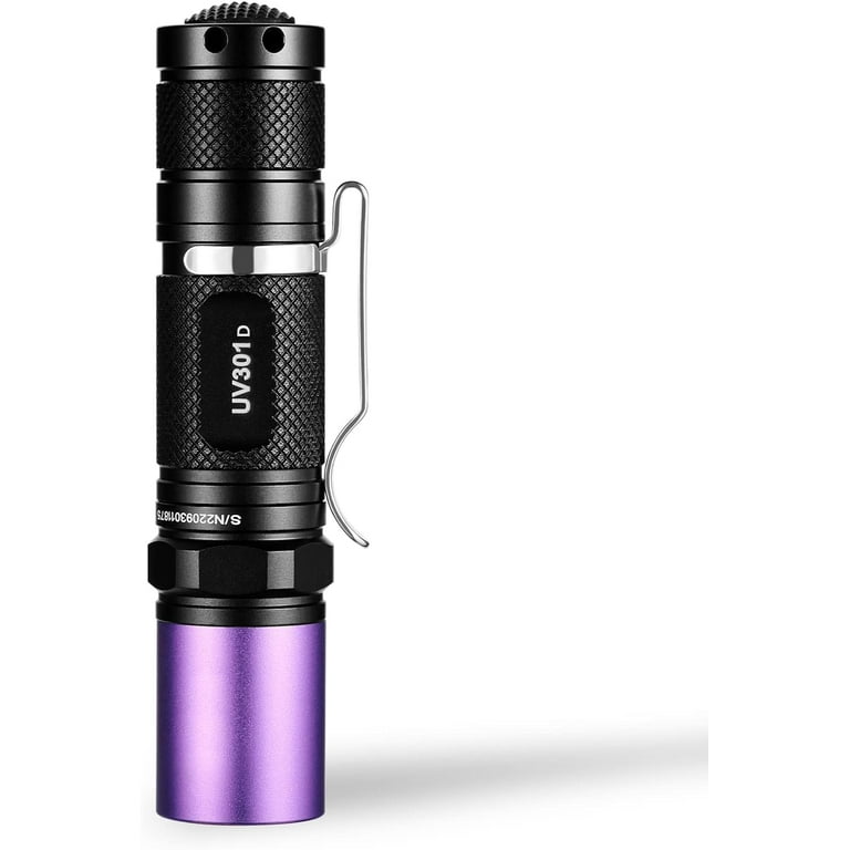 ROUND（365nm Rechargeable UV Flashlight with Black Filter to Cure Resin/Rock/Mineral  Oil Spills (Built-in Rechargeable Battery),150）