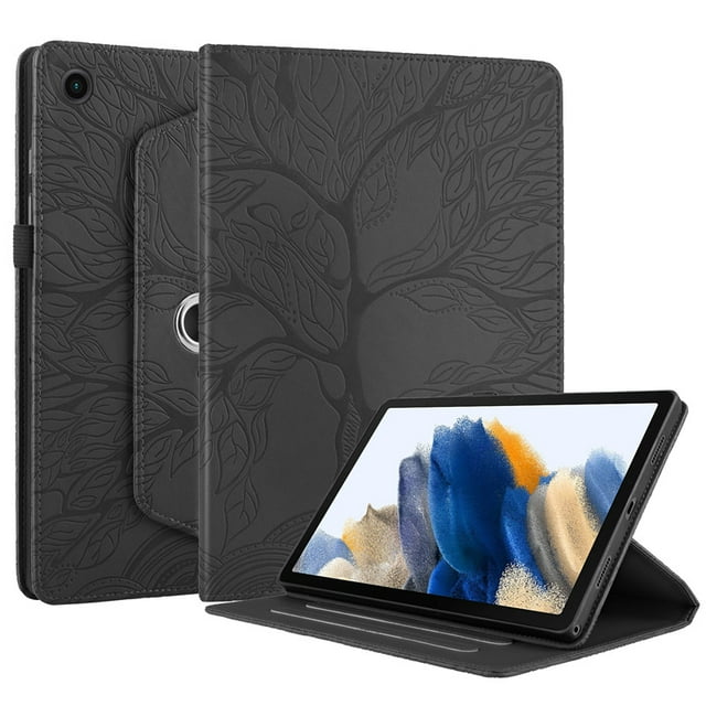 360 Rotation Cover For Samsung Galaxy Tab A9 A9+ Case 8.7 11 inch 2023 Tree Embossed Case Funda For Galaxy Tab A9 Tablet Cover black Tab A9 Plus 11 inch